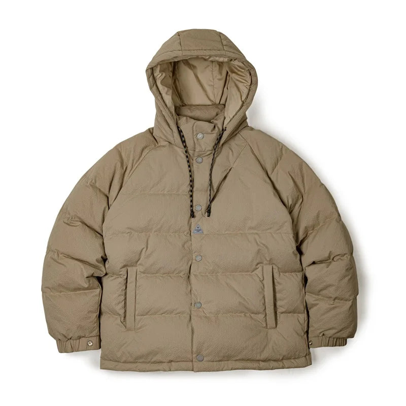 Premium Men's Winter Down Jacket—Navy Blue Hooded Quilted Warmth