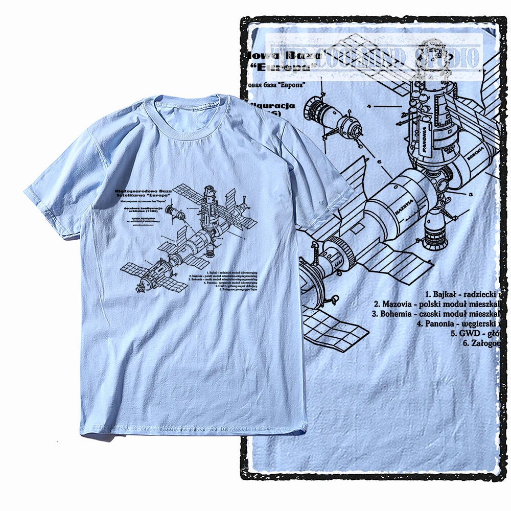 COOLMIND Z1149 Space Station Graphic Cotton Tee