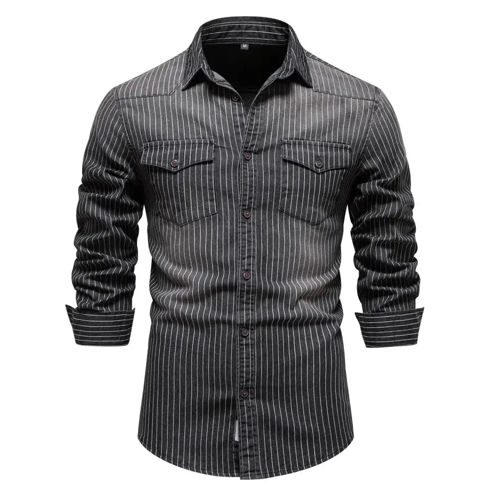 AIOPESON's High-Quality Cotton Denim Shirts - ShopHub