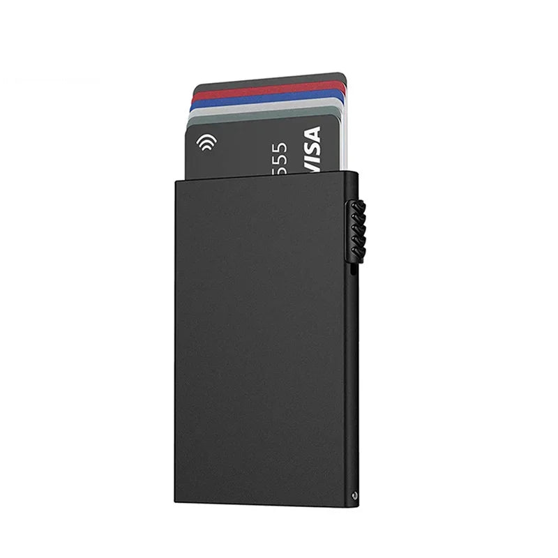 Rfid Credit Card Holder Smart Wallets Men ID Bank Cardholder Case Metal Thin Slim Pop Up Aluminium Minimalist Wallet Luxury Gift