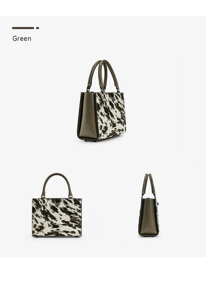 BAFELLI Real Fur & Leather Leopard Crossbody Bag