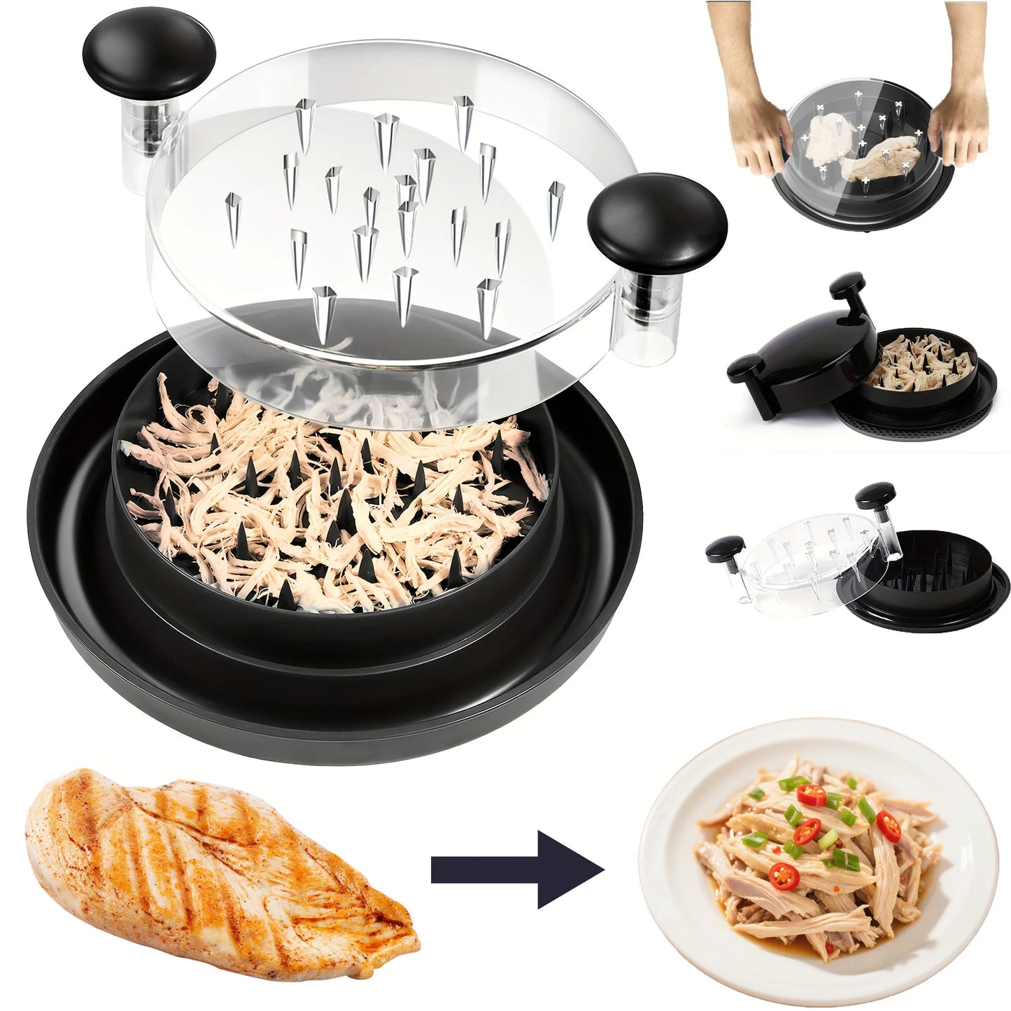 Upgraded Chicken Shredder with Cover