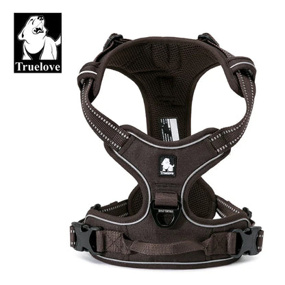 Truelove Pet Harness Reflective Nylon Large Pet Dog Harness All Weather Padded Adjustable Safety Vehicular Leads for Dog TLH5651