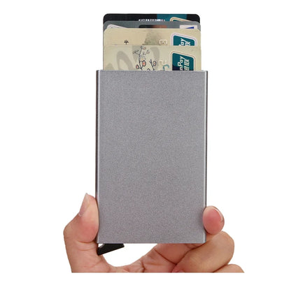 Rfid Card Holder Smart Wallet Cardholder Metal Thin Slim Men Women Wallets Pop Up Minimalist Small Black Mini Case Vallet Walets