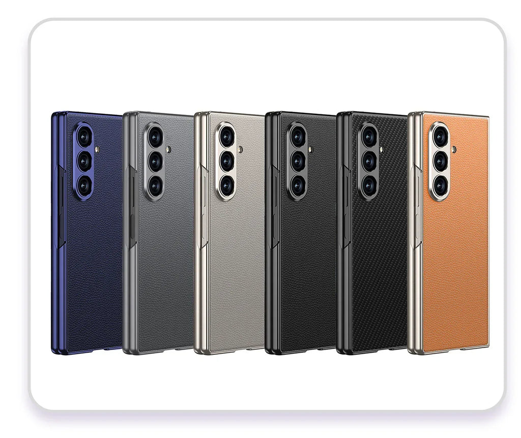 Luxury Plain PU Leather Case for Samsung Galaxy Z Fold 7 - ShopHub