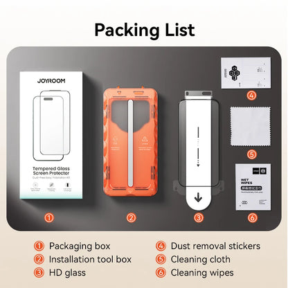 Joyroom Dust-free HD Glass For iPhone 18, 17, 16,