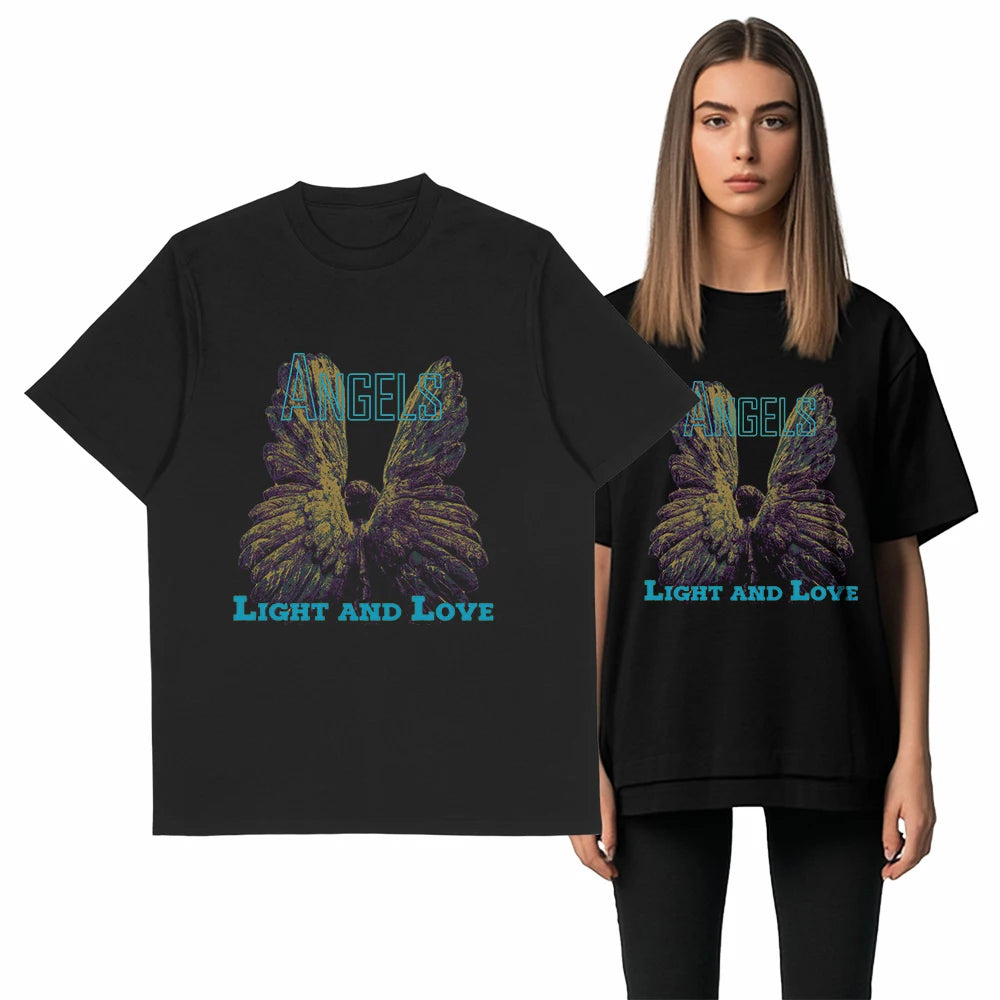 COOLMIND Unisex Angel Wings Graphic Cotton T-Shirt