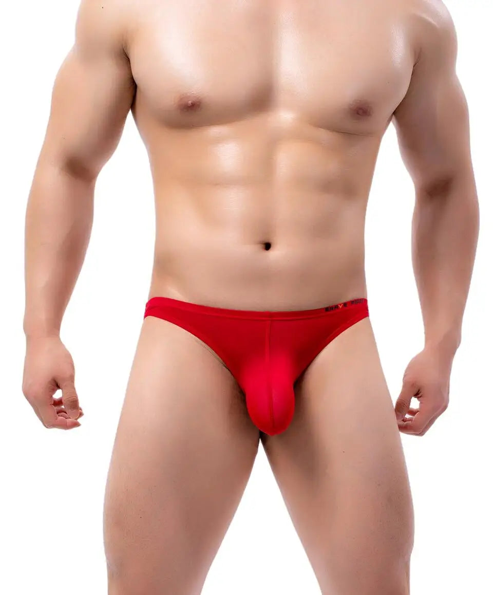 BRAVE PERSON Sexy Men's Underwear Big Penis Pouch Briefs Bikini Nylon Underpants