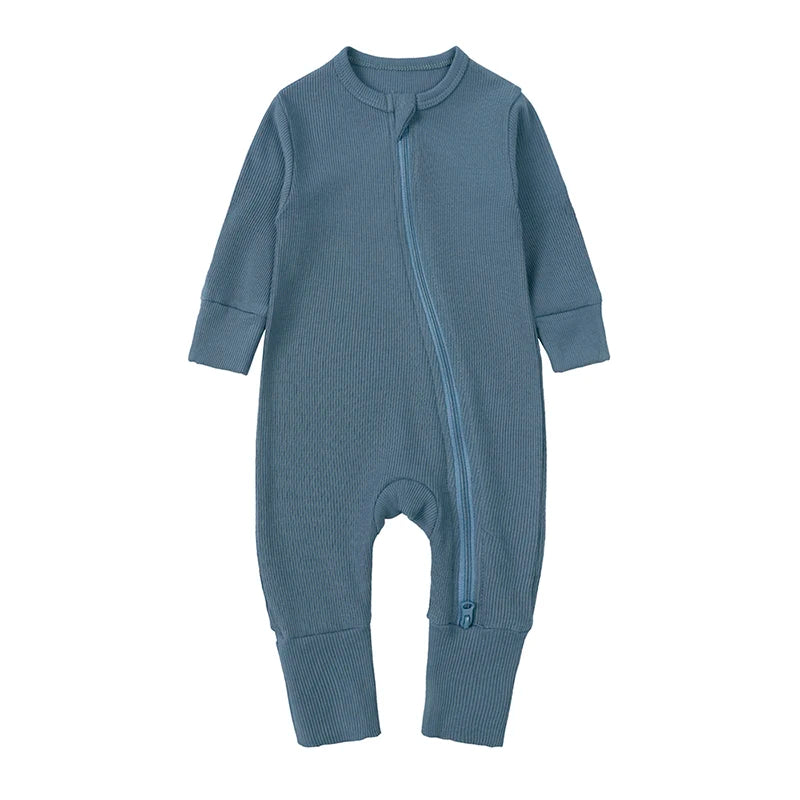 Kids Tales Little Cloud Ribbed Long-Sleeve Baby Romper