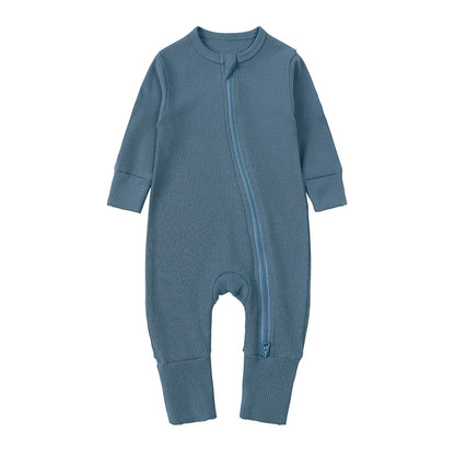 Kids Tales Little Cloud Ribbed Long-Sleeve Baby Romper