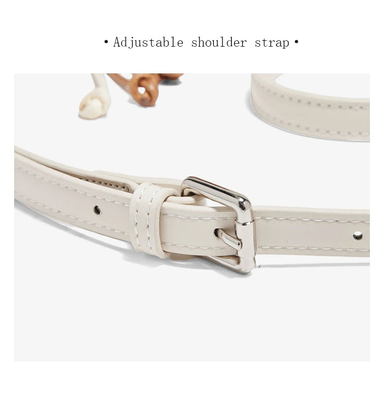 FOXER White Cowhide Leather Women's Shoulder Bag