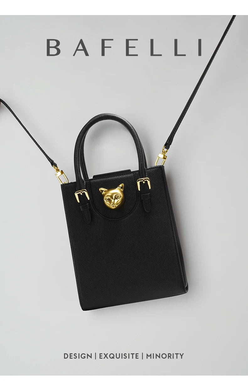 BAFELLI 2026 NEW WOMEN'S HANDBAG CAT LUXURY BRAND DESIGNER ORIGINAL STYLE TRENDING SHOULDER CASUAL BAGS MINI TOTE CROSSBODY