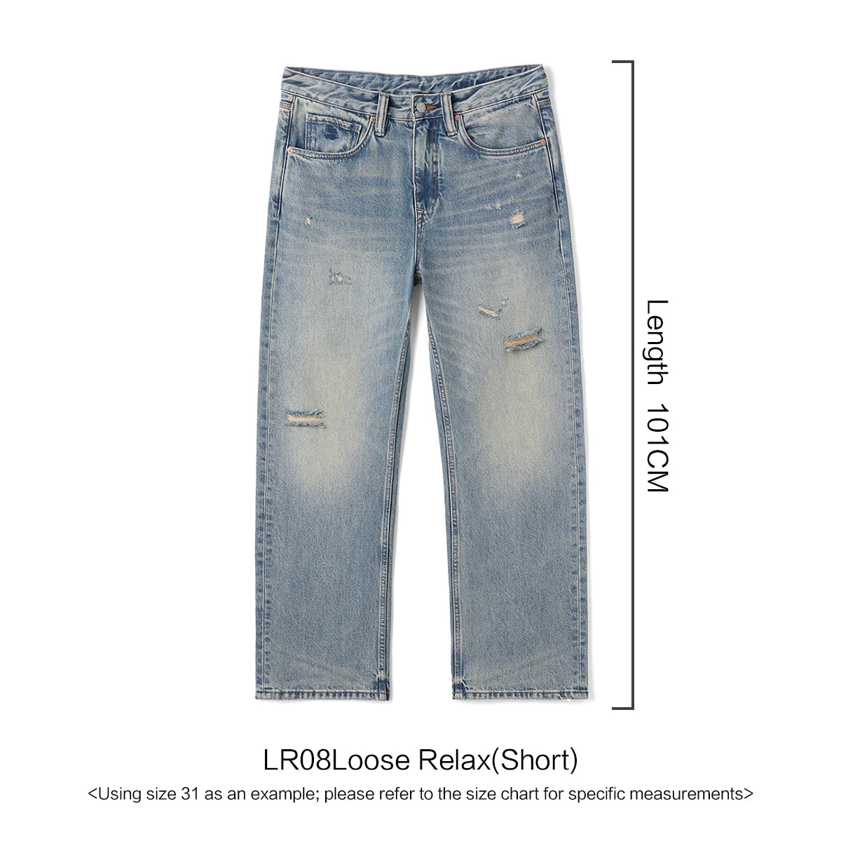 SIMWOOD High Standard 2026 Summer New Loose Relax 14oz Fabric Hole Ripped Jeans Men Vintage Streetwear Fashion Denim Pants