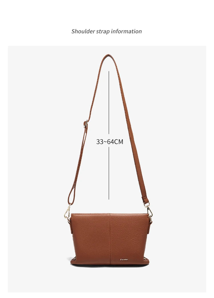 FOXER Lady's Shoulder Bag Cowhide Leather 2026 New Cross Body Bag Commute Work Handbag Casual Cellphone Purse