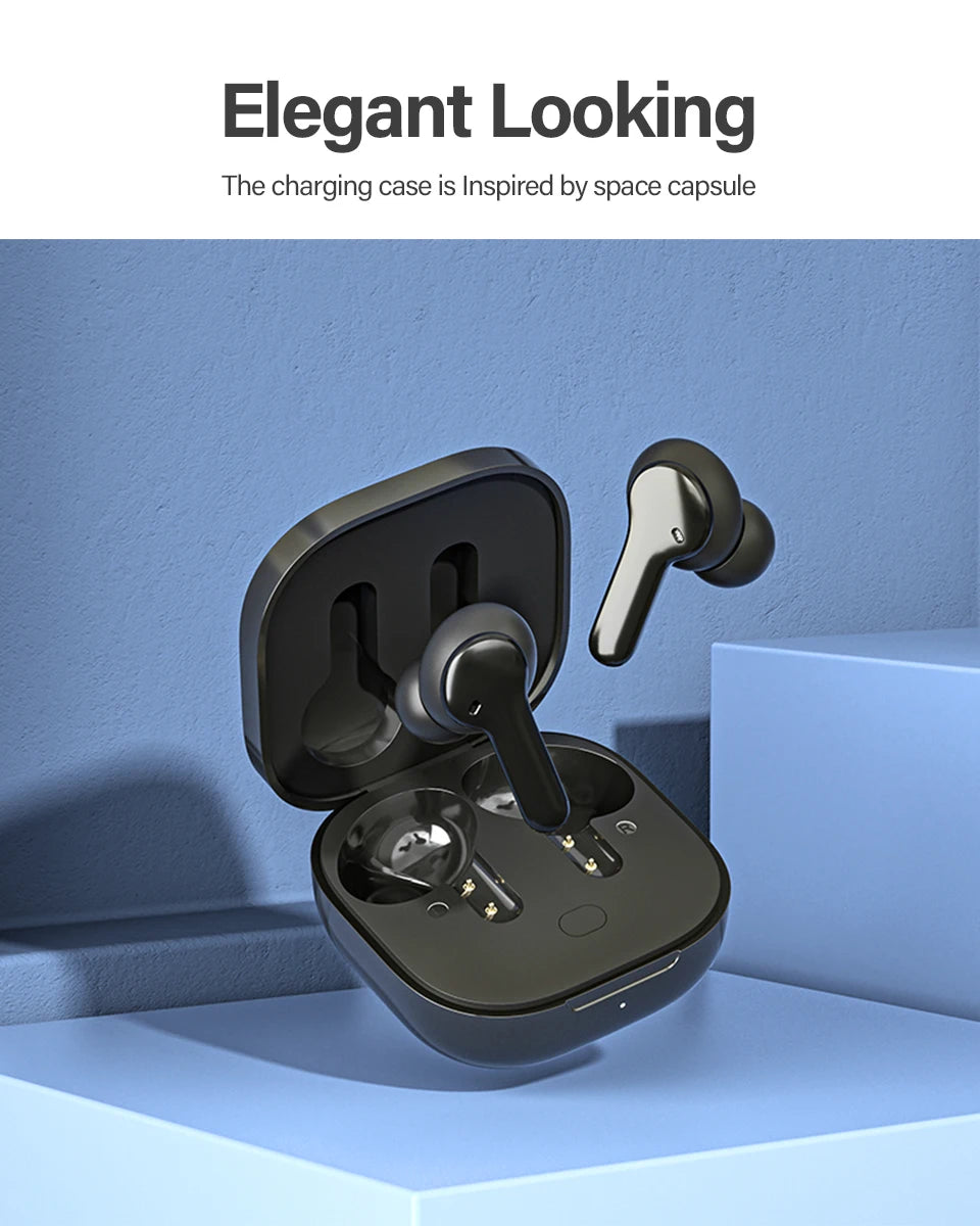 QCY T13 Wireless Earphones with 4 Mic ENC, HD Call, Stereo Sound, Touch Control, Long Standby 40Hrs - ShopHub