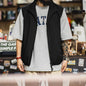 Maden Outdoor Men's Stand Collar Zip-Up Vest Lightweight Black Quick Dry Camping Fishing Waistcoat for Summer Sleeveless Jacket