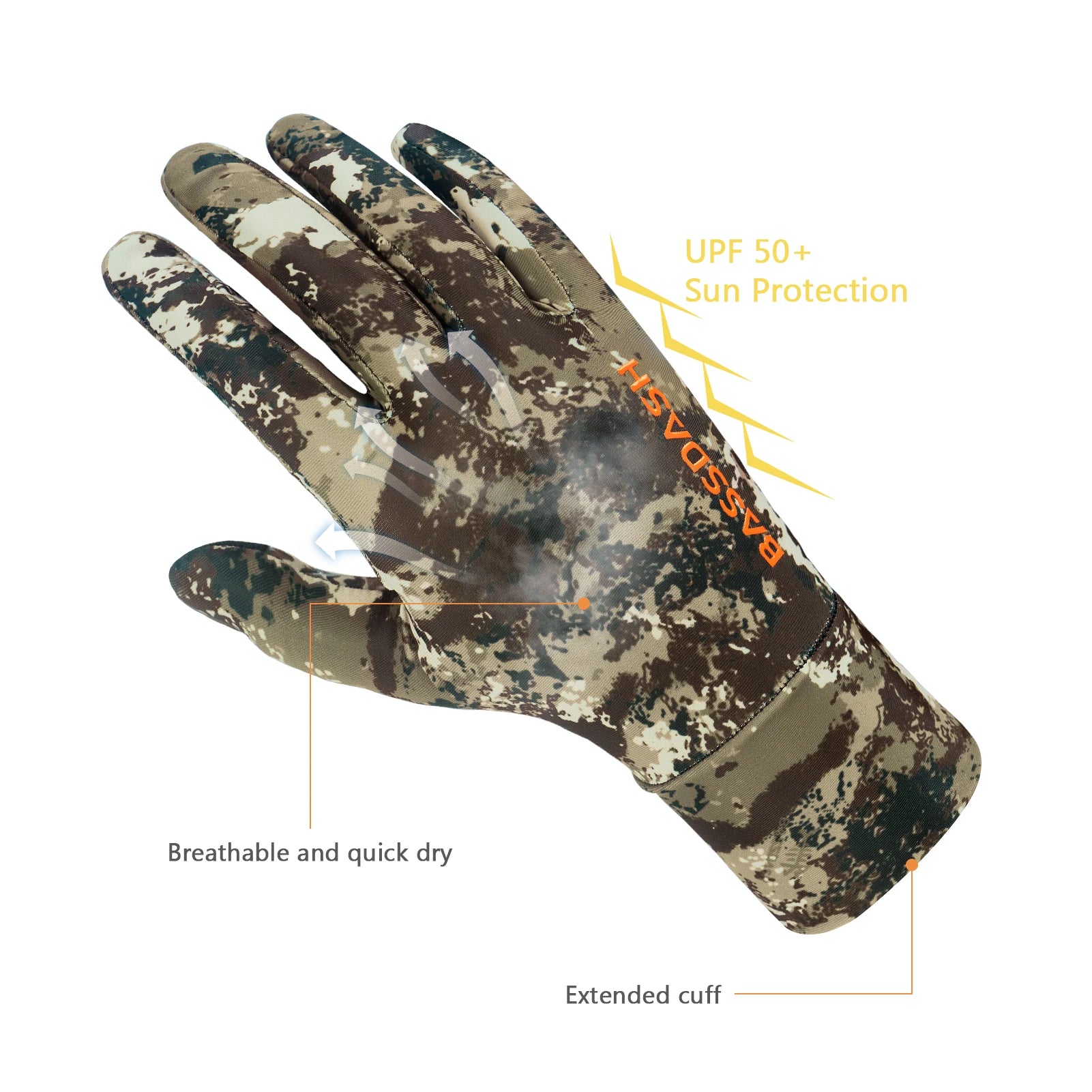 Men's Lightweight UPF 50+ Camo Hunting Gloves ShopHub
