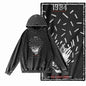 1984 Graphic Acid-Washed Black Streetwear Hoodie