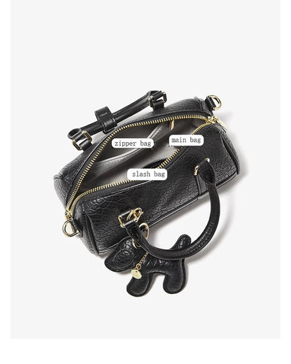 FOXER 2026 New Women's Handbag Fashion Barrel Bag Textured Cowhide Leather Lady Crossbody Bag Casual Commuter Shoulder Purse