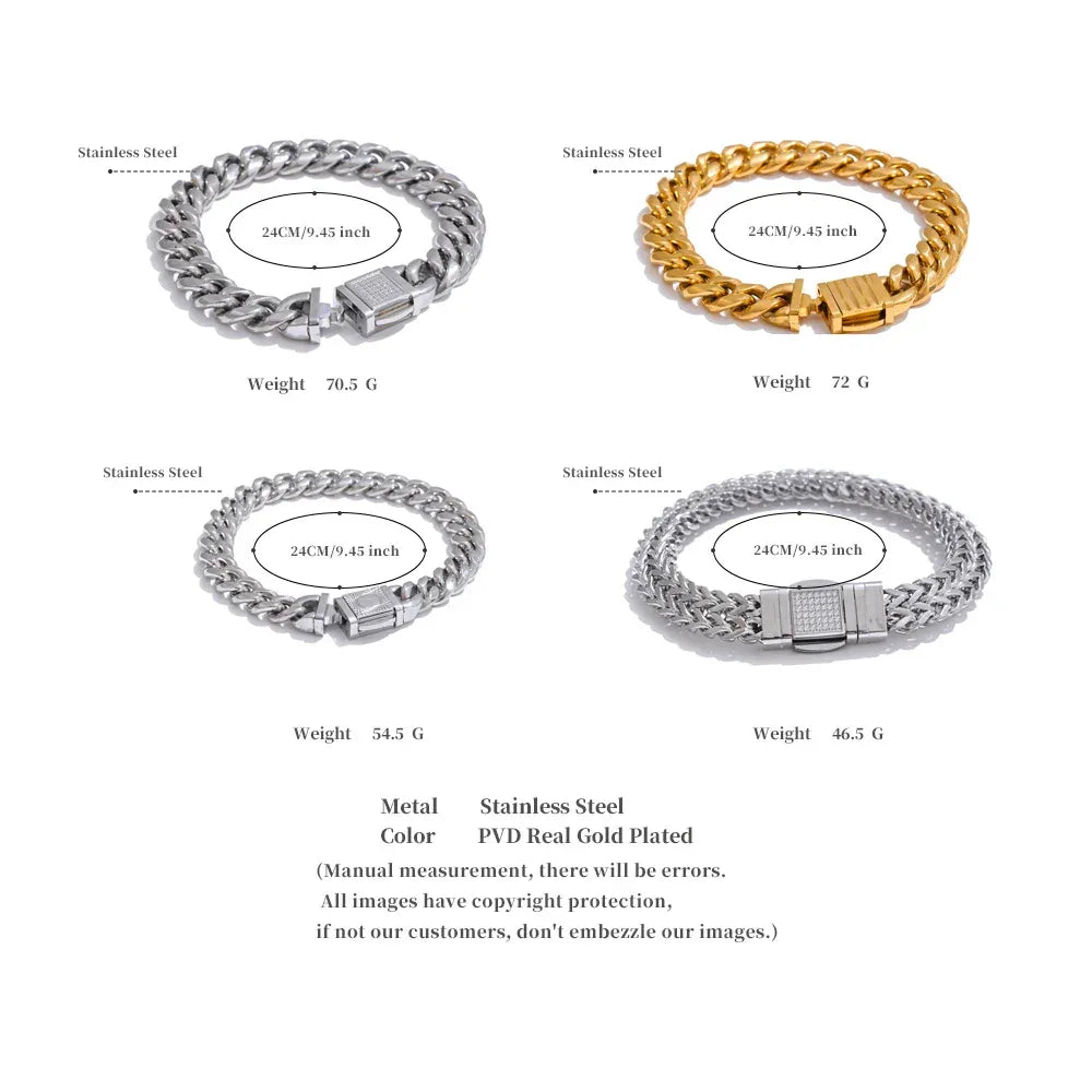 16 Cuban Chain Men's Bracelet Bangle - ShopHub