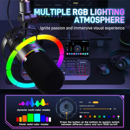 MAONO PD200X XLR/USB Dynamic Microphone for Gaming, Recording & Streaming