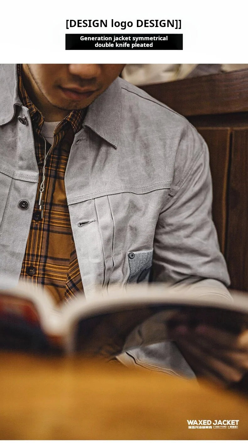 Maden Men's Vintage Oil Waxed Jacket