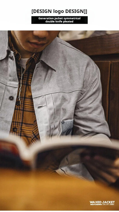 Maden Men's Vintage Oil Waxed Jacket
