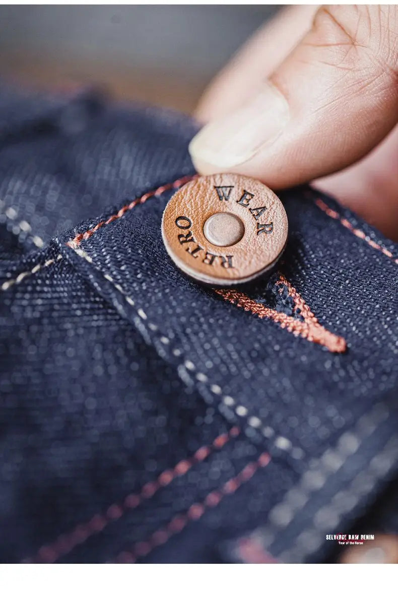 Maden Men's Vintage Selvedge Raw Denim Jeans