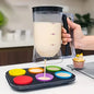 Foldable Batter Dispenser for Pancakes, Cupcakes, and Waffles - Non-Drip Tool with 6 Nozzles