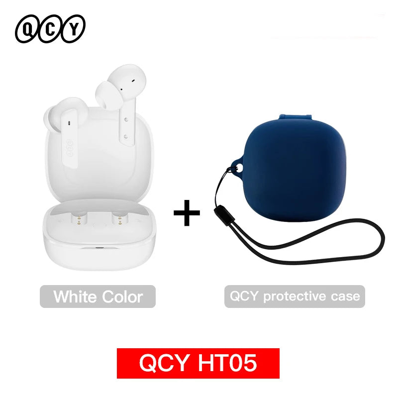 QCY HT05 ANC Wireless Earbuds - TWS Bluetooth 5.2 with 40dB Active Noise Cancellation and In-Ear Mics