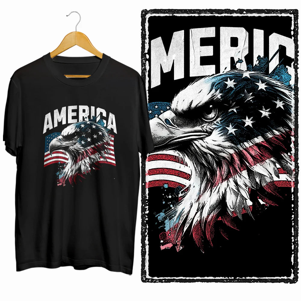 COOLMIND Unisex American Eagle Graphic Cotton T-Shirt