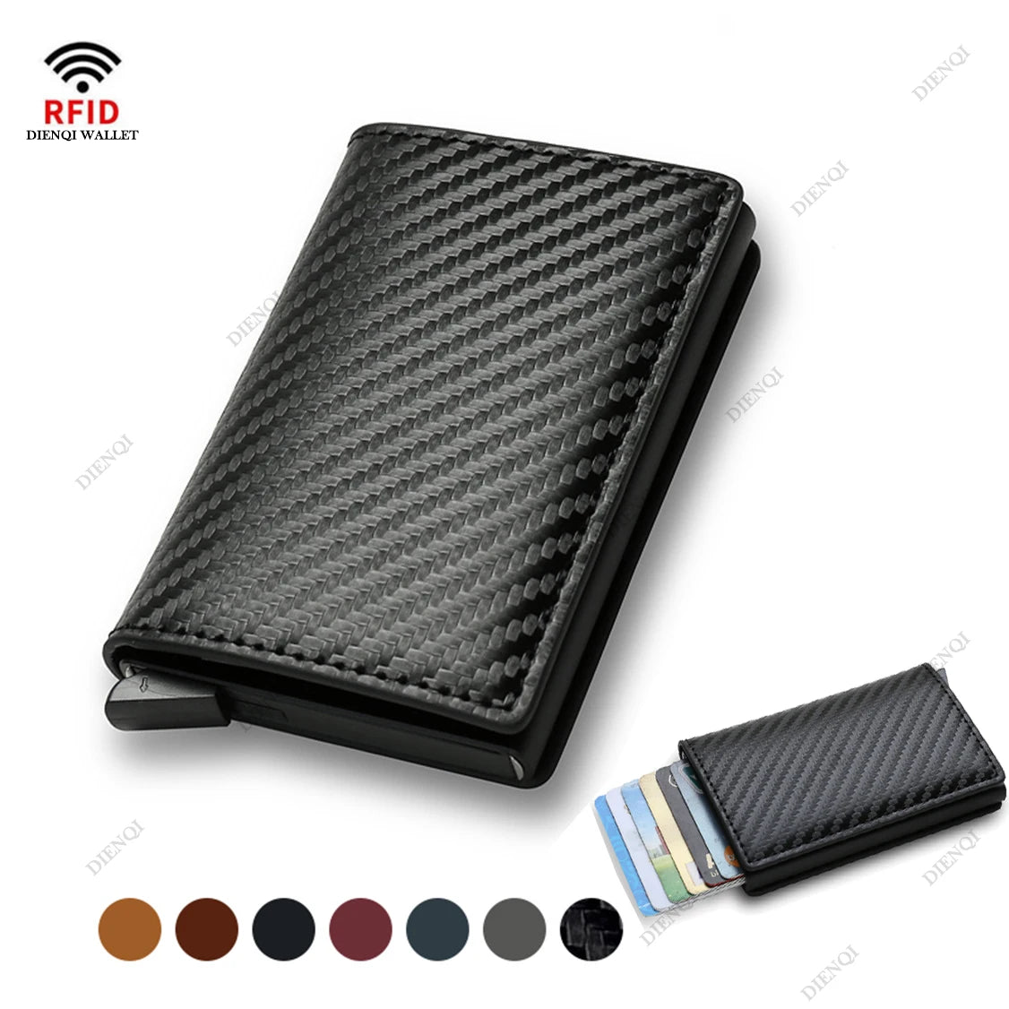 DIENQI RFID Carbon Fiber Card Holder Wallet