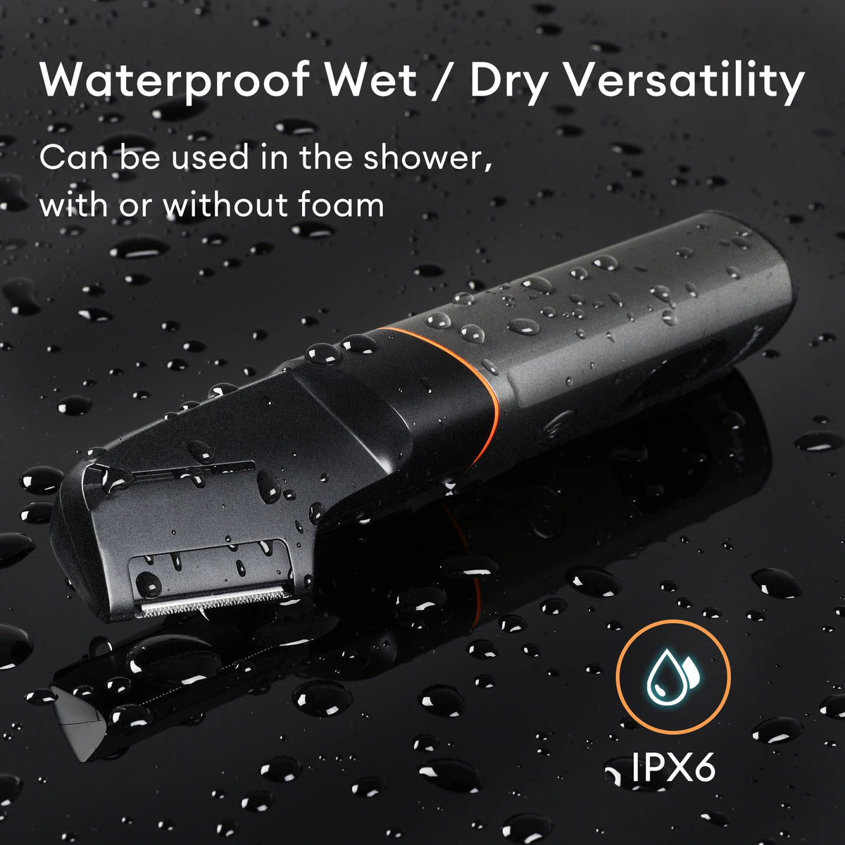 Kensen S16 Body Hair Shaver Kit with hair crimpers and attachments, black and silver design, on a white background.