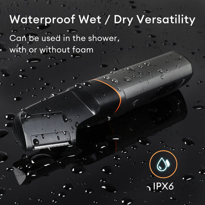 Kensen S16 Body Hair Shaver Kit with hair crimpers and attachments, black and silver design, on a white background.