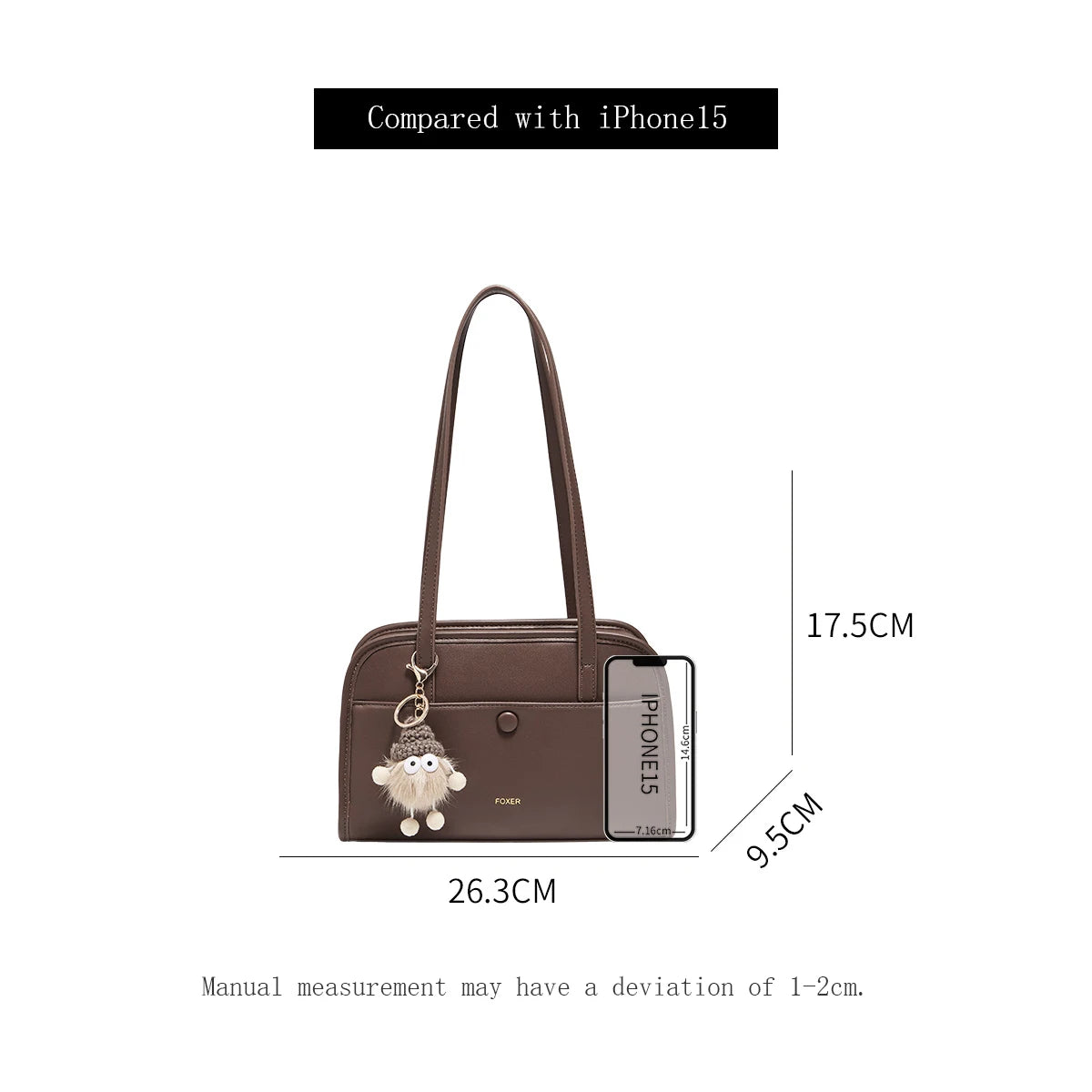 FOXER Female Shoulder Bag PU Leather Cross Body Bag 2026 New Fashion Messenger Bag Large Capacity Commute Daliy