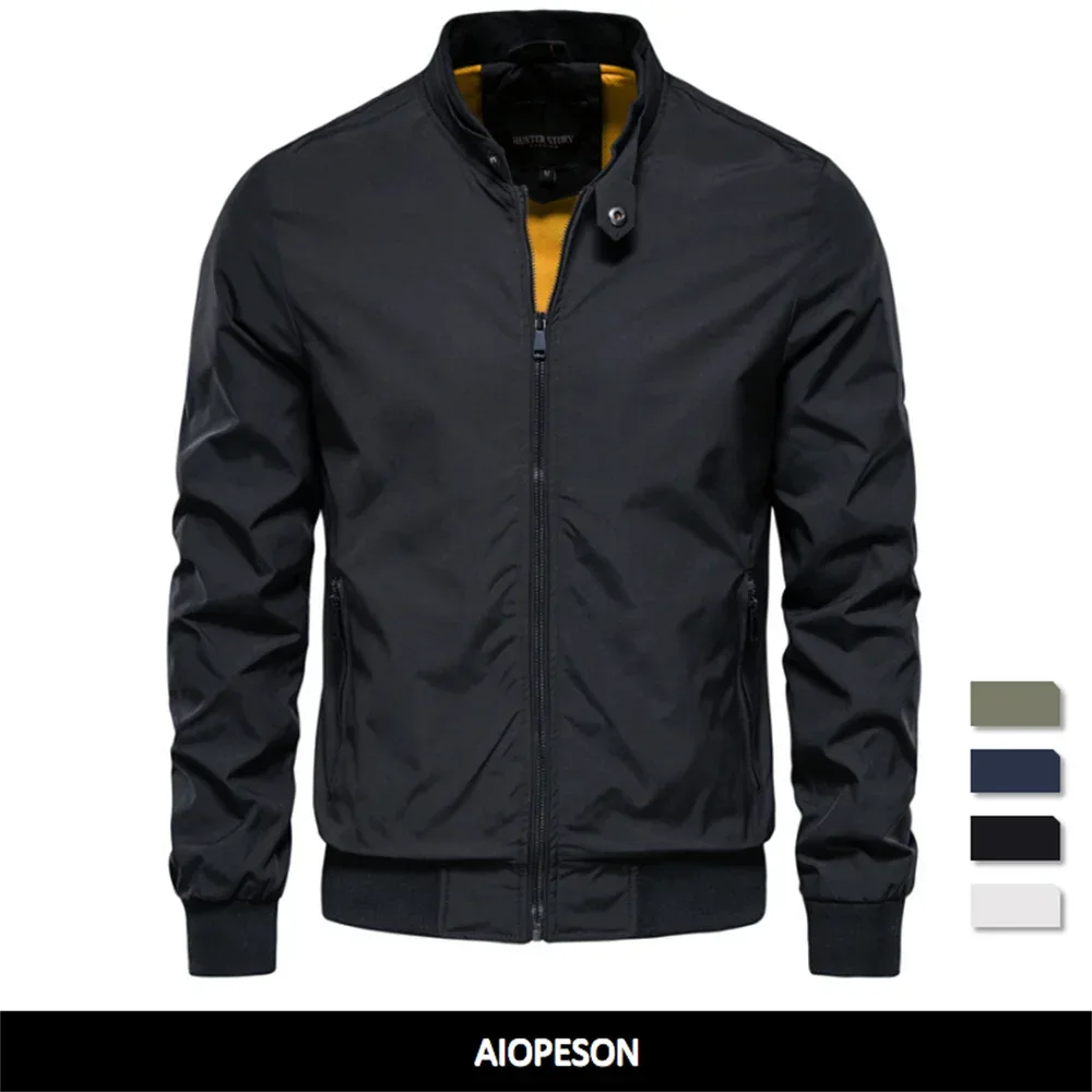 AIOPESON Solid Colour Baseball Jackets - ShopHub