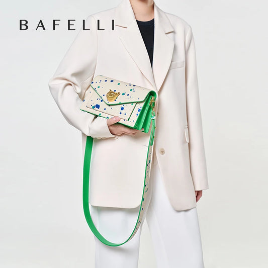BAFELLI Floral Leather Flap Crossbody Bag