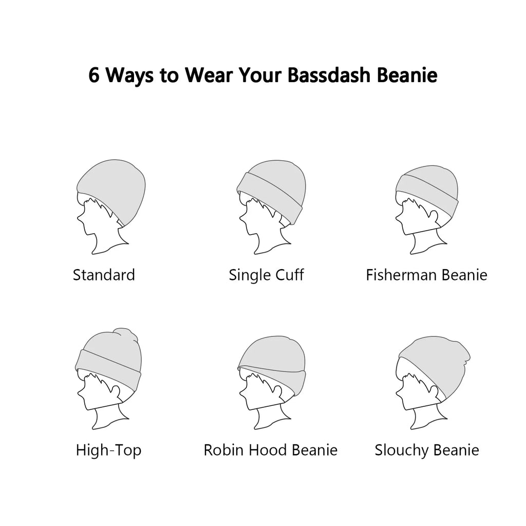 BASSDASH Winter Stretchy Knit Beanie