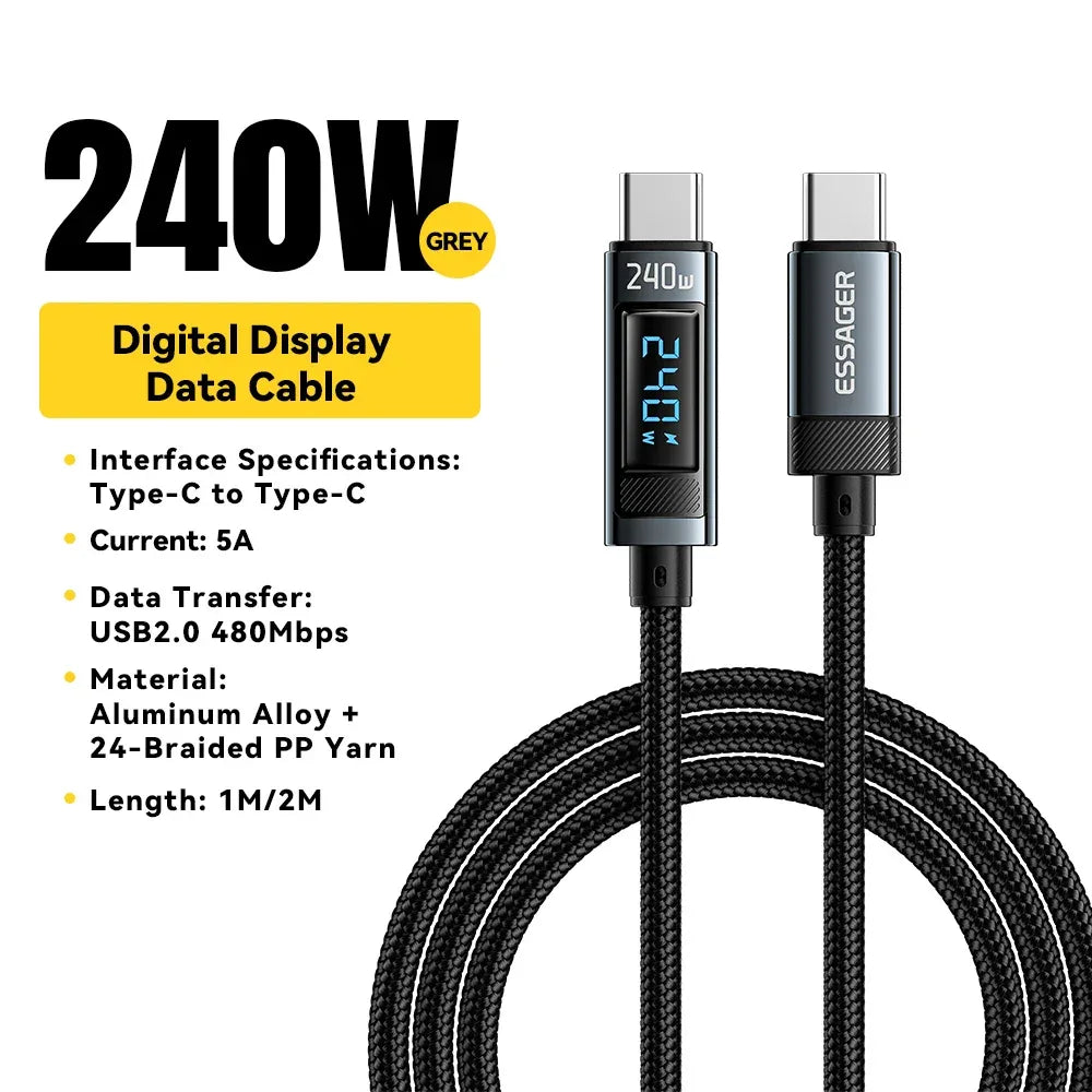 Essager 240W USB Type C to USB C Cable - ShopHub