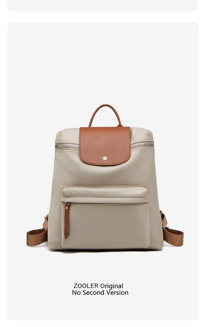 ZOOLER Oxford & Leather Patchwork Backpack