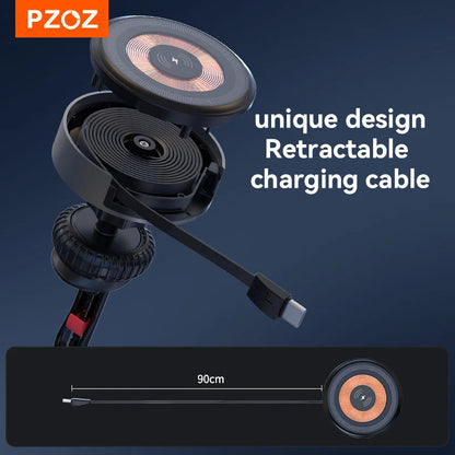 PZOZ SnapDrive Magnetic Wireless Car Charger & Phone Holder