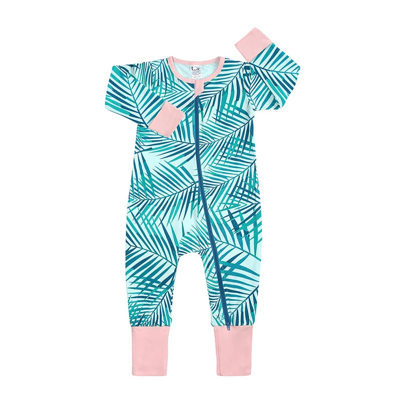 Kids Tales Little Bloom Cotton-Blend Double-Zip Romper