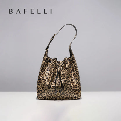 BAFELLI Leopard-Print Cow Leather Hobo Bag