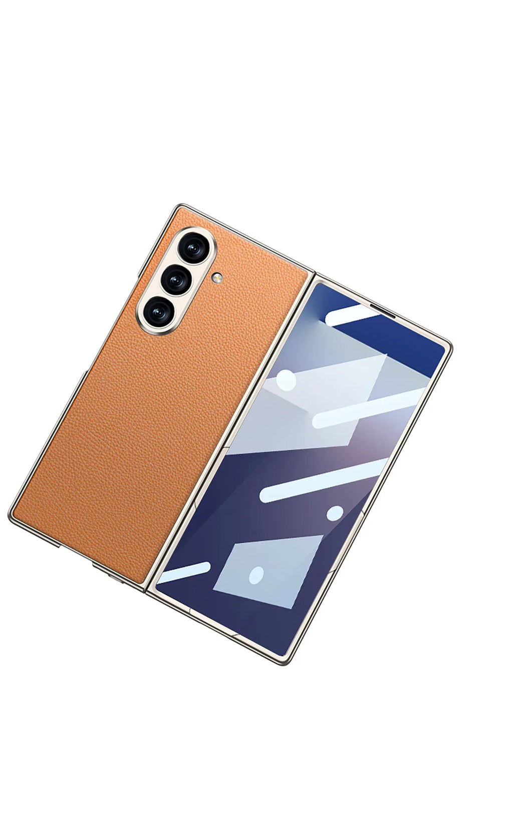 Luxury Plain PU Leather Case for Samsung Galaxy Z Fold 7 - ShopHub