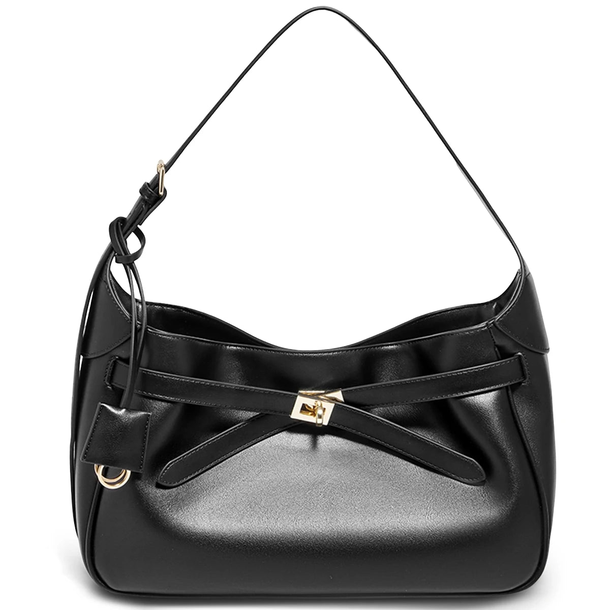 FOXER Women's Shoulder Bag Soft Artificial Leather Underarm Bag Large Capacity Lady Handbag Simple Daily Tote Bag Purse