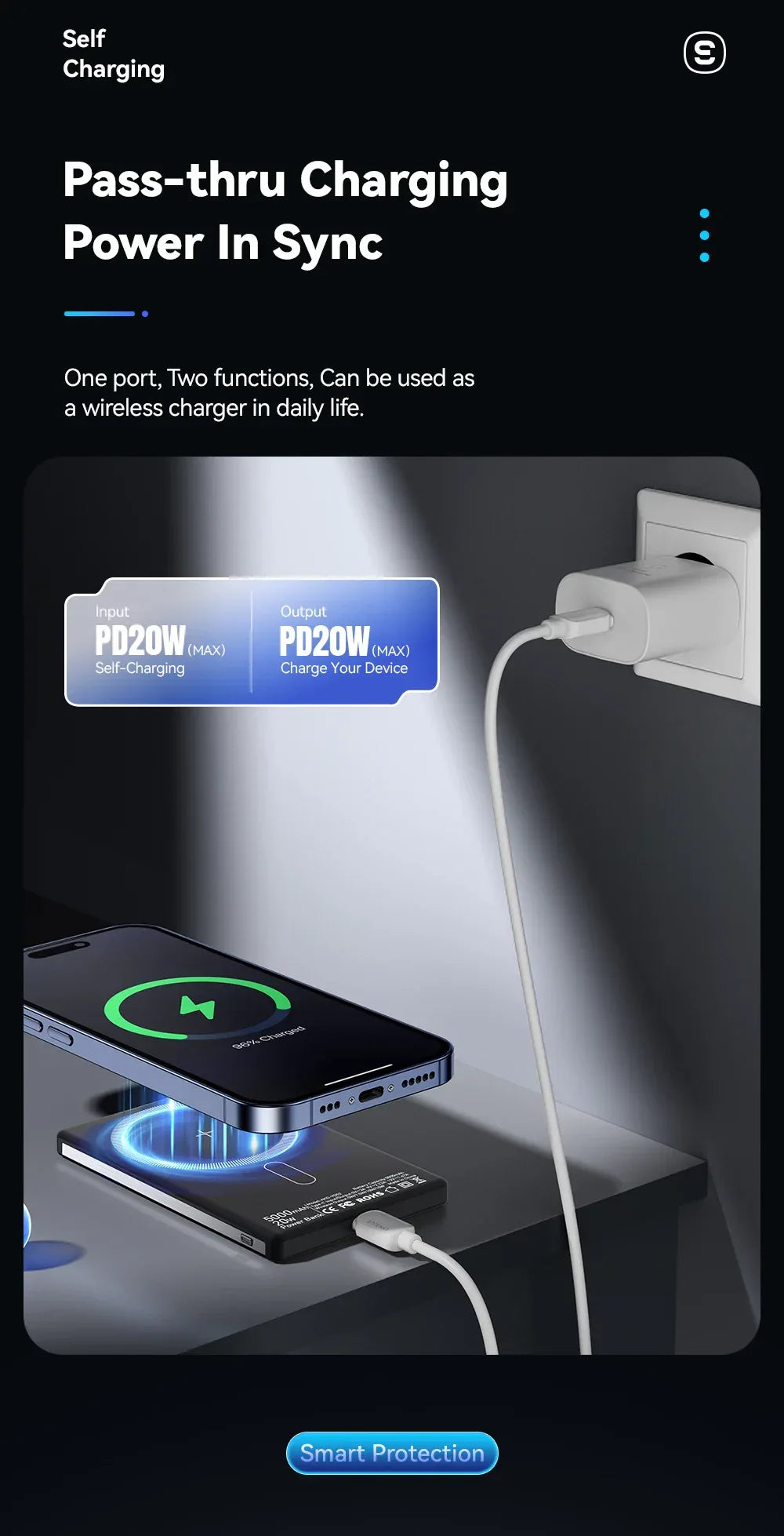 Essager PD 20W Magnetic Wireless Charging Bank - ShopHub