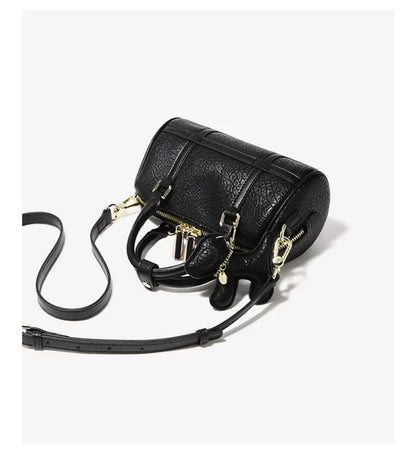 FOXER 2026 New Women's Handbag Fashion Barrel Bag Textured Cowhide Leather Lady Crossbody Bag Casual Commuter Shoulder Purse