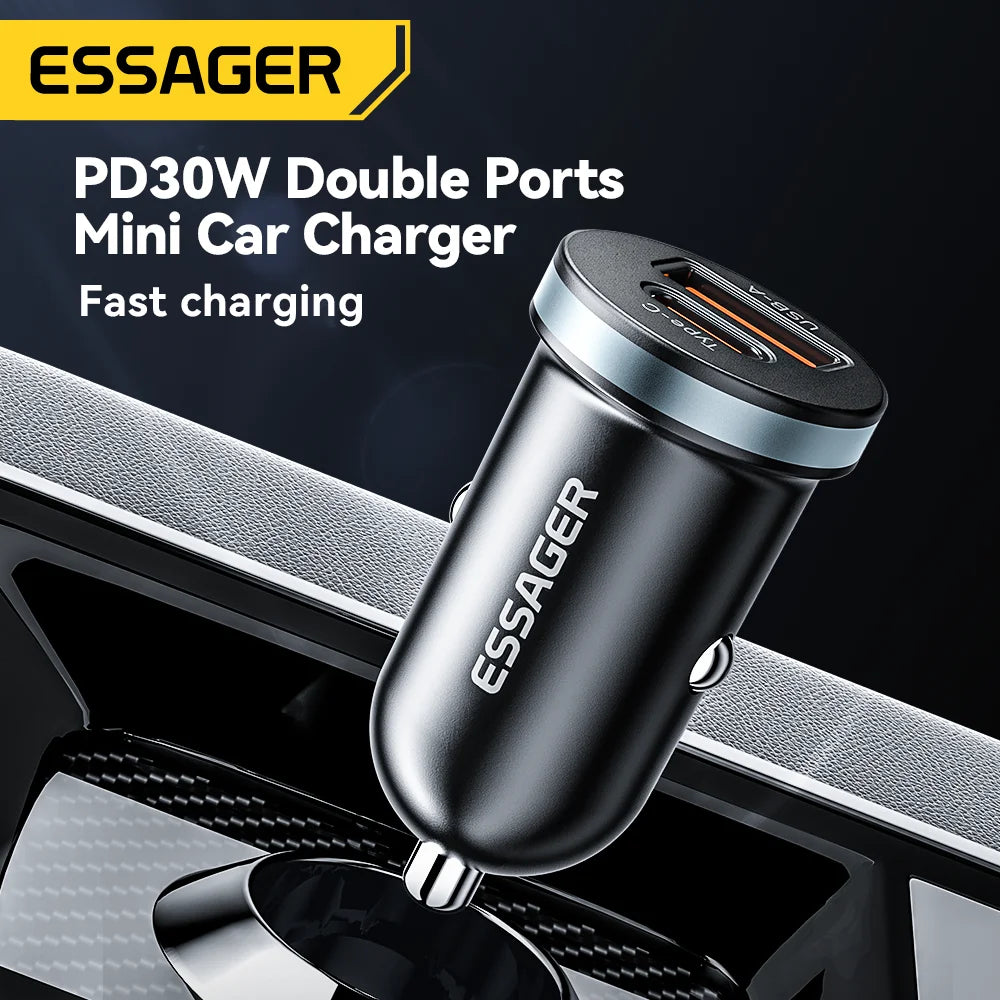 Essager 30W USB C Quick Charger Car Charger