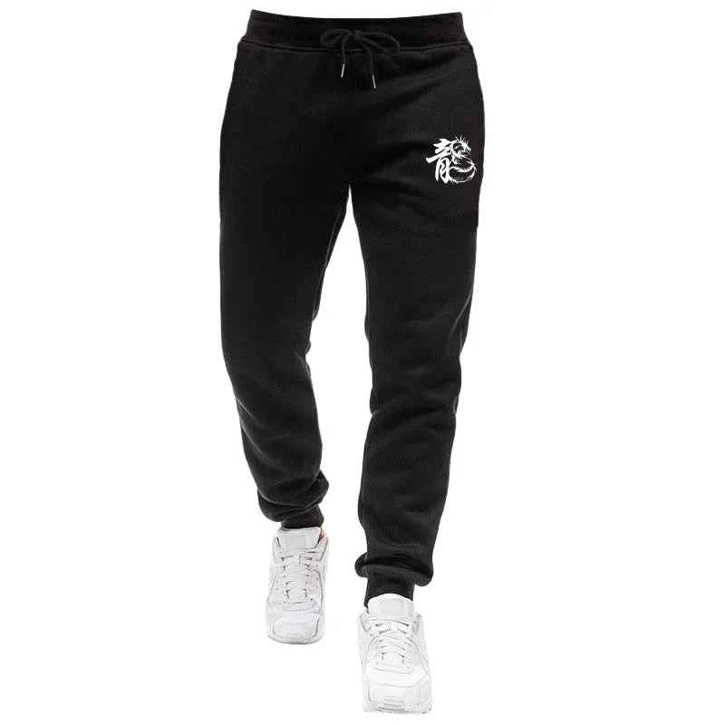 Men's Dragon Print Tracksuit - Urban Casual Fashion Hoodie and Jogger Pants Set for Stylish Comfort