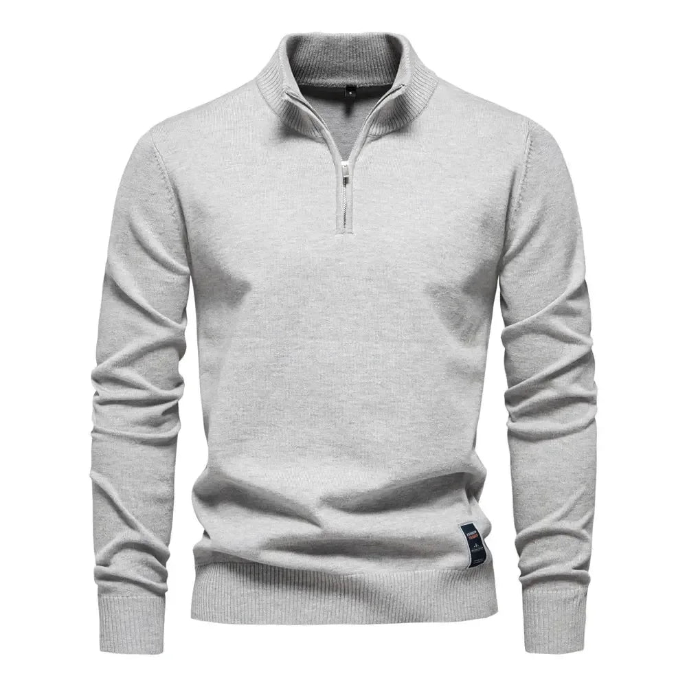 AIOPESON Men's Quarter Zip Cotton Pullover Sweaters - ShopHub